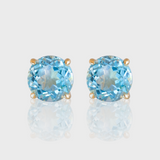 - The Classic 9mm Blue Topaz Earrings -