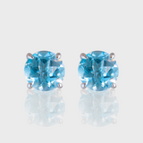 - The Classic 9mm Blue Topaz Earrings -