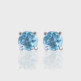 - The Basic 5mm Blue Topaz Earrings -