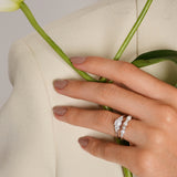 - The Dainty Pearls Moissanite Ring -