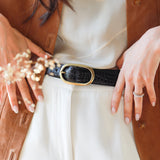 - The Classic Belt in Black Croco -