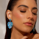 - The Azur Leaf Turquoise Earrings -