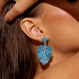 - The Azur Leaf Turquoise Earrings -