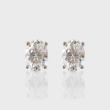 - The Effortless Moissanite Oval Earrings -
