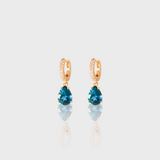 - The Dainty London Blue Topaz Hoops -