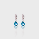 - The Dainty London Blue Topaz Hoops -