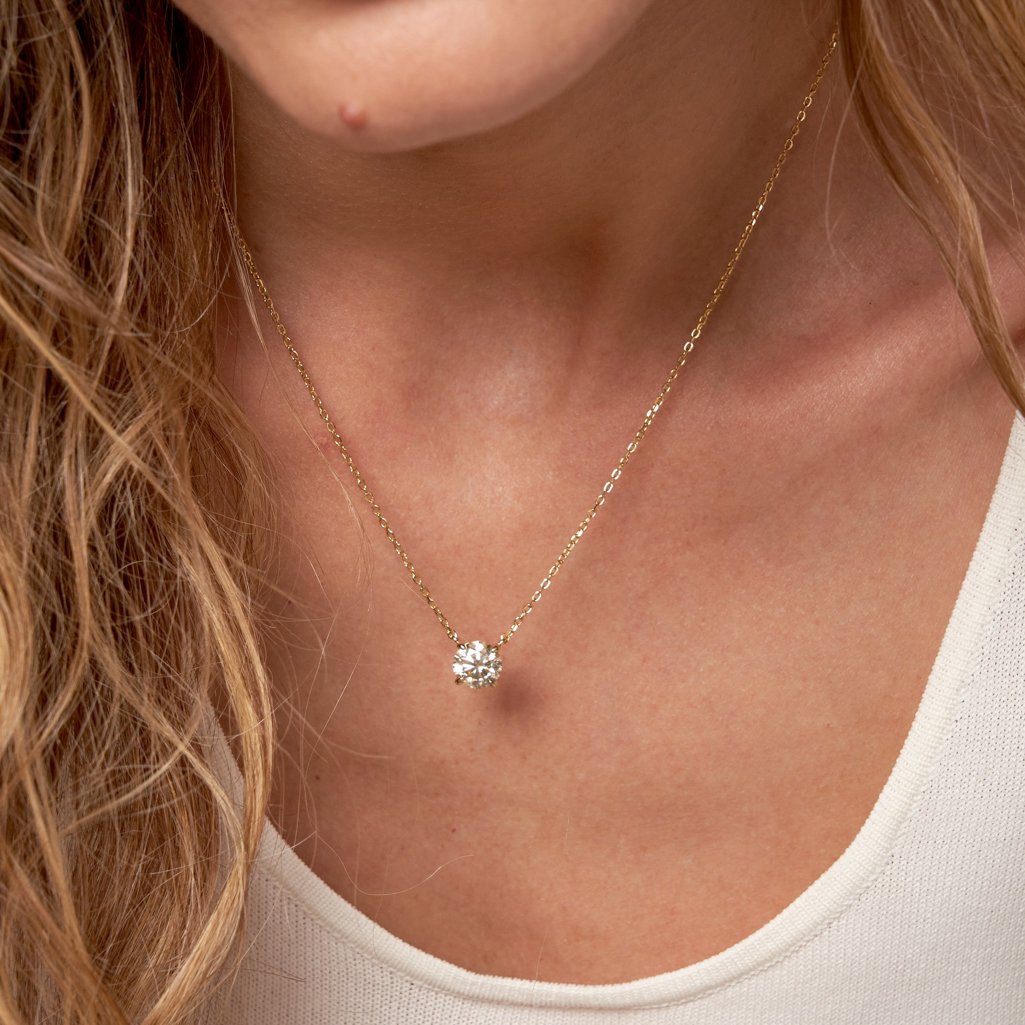 - The Bold 8mm Champagne Moissanite Necklace -