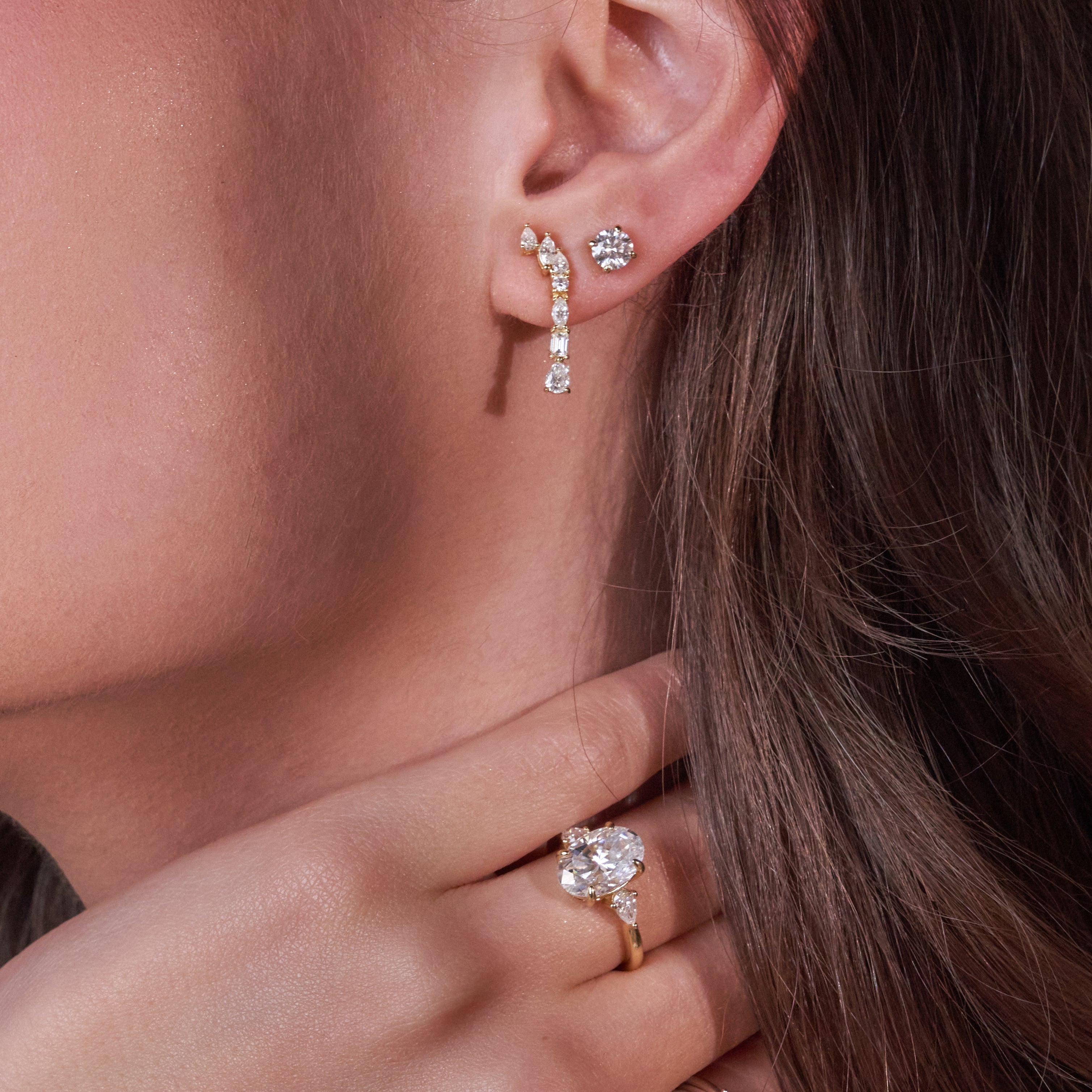 - The Freesia Moissanite Earrings -