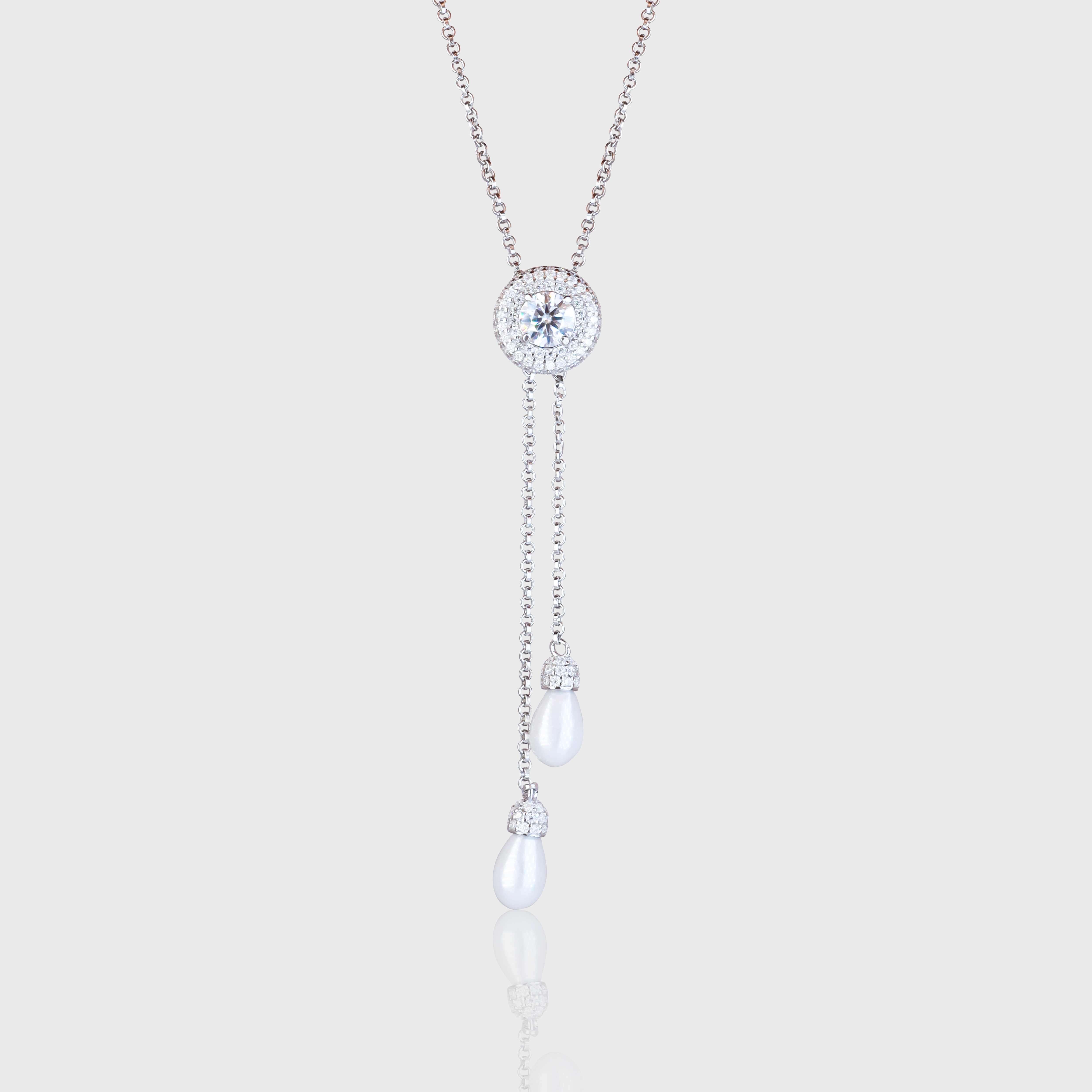 - The Muse Pearls Moissanite Necklace -