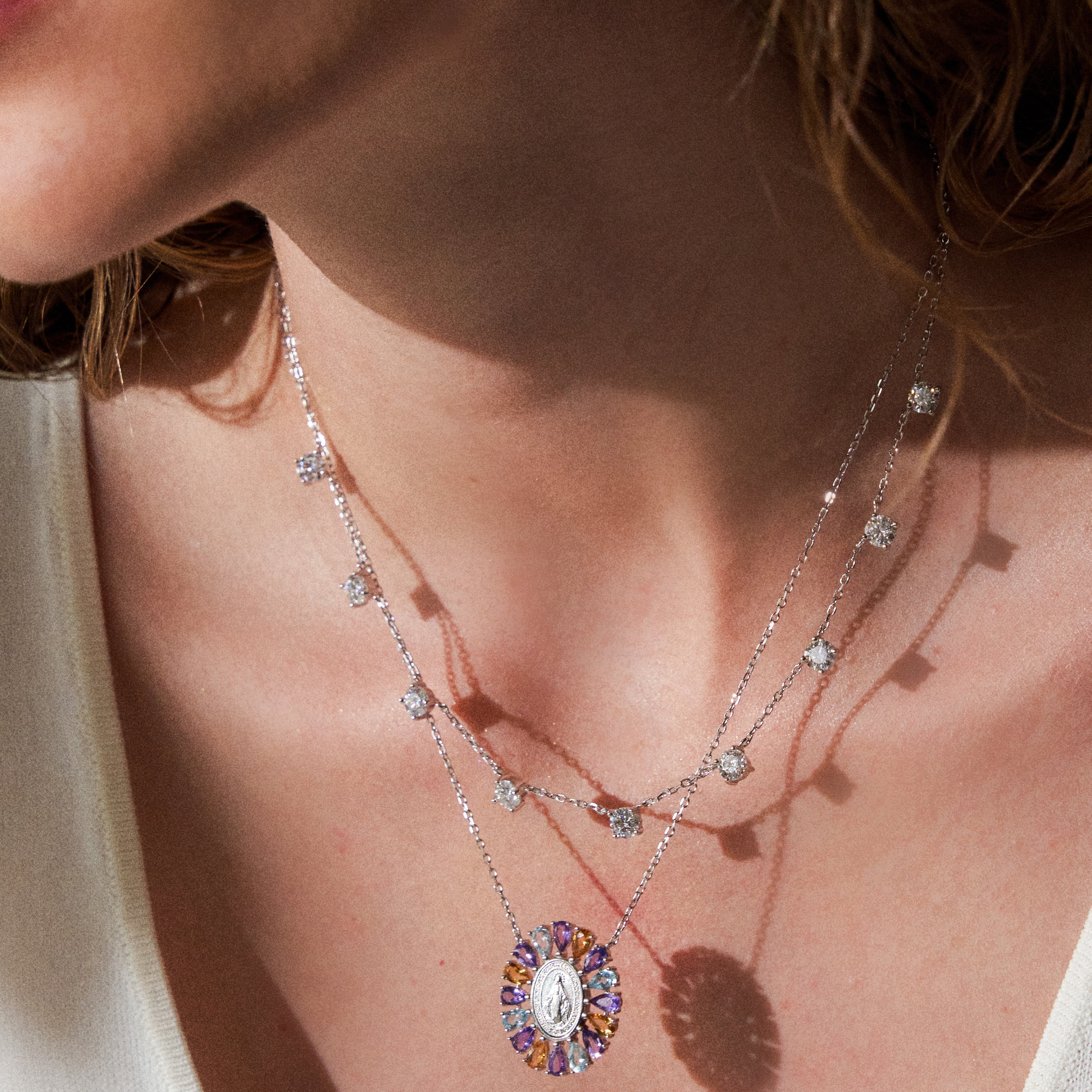 - The Madonna Gemstones Necklace -