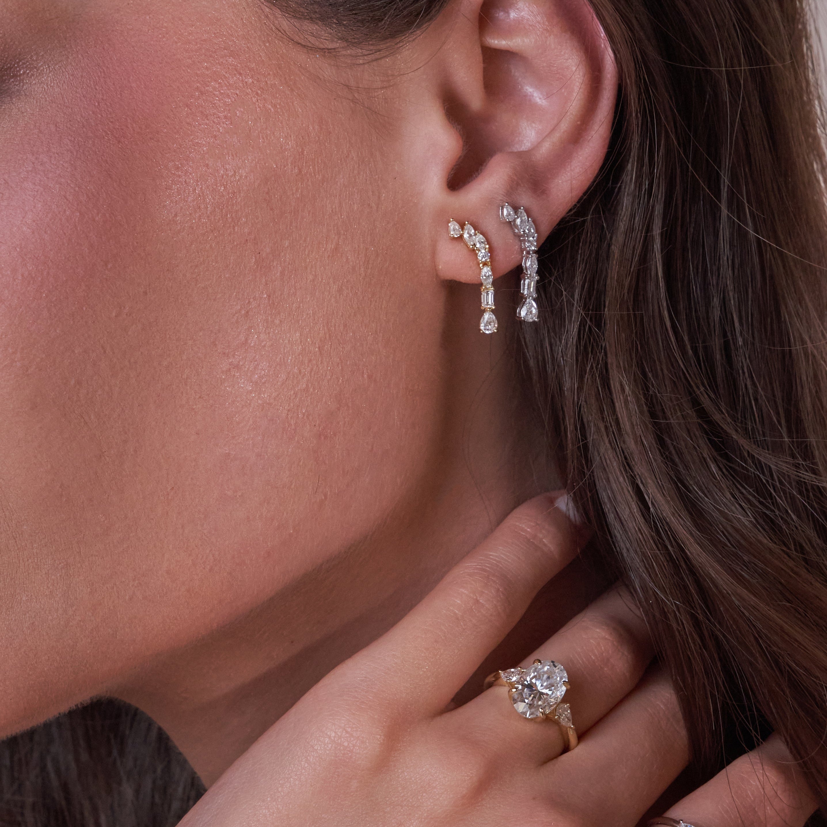 - The Freesia Moissanite Earrings -