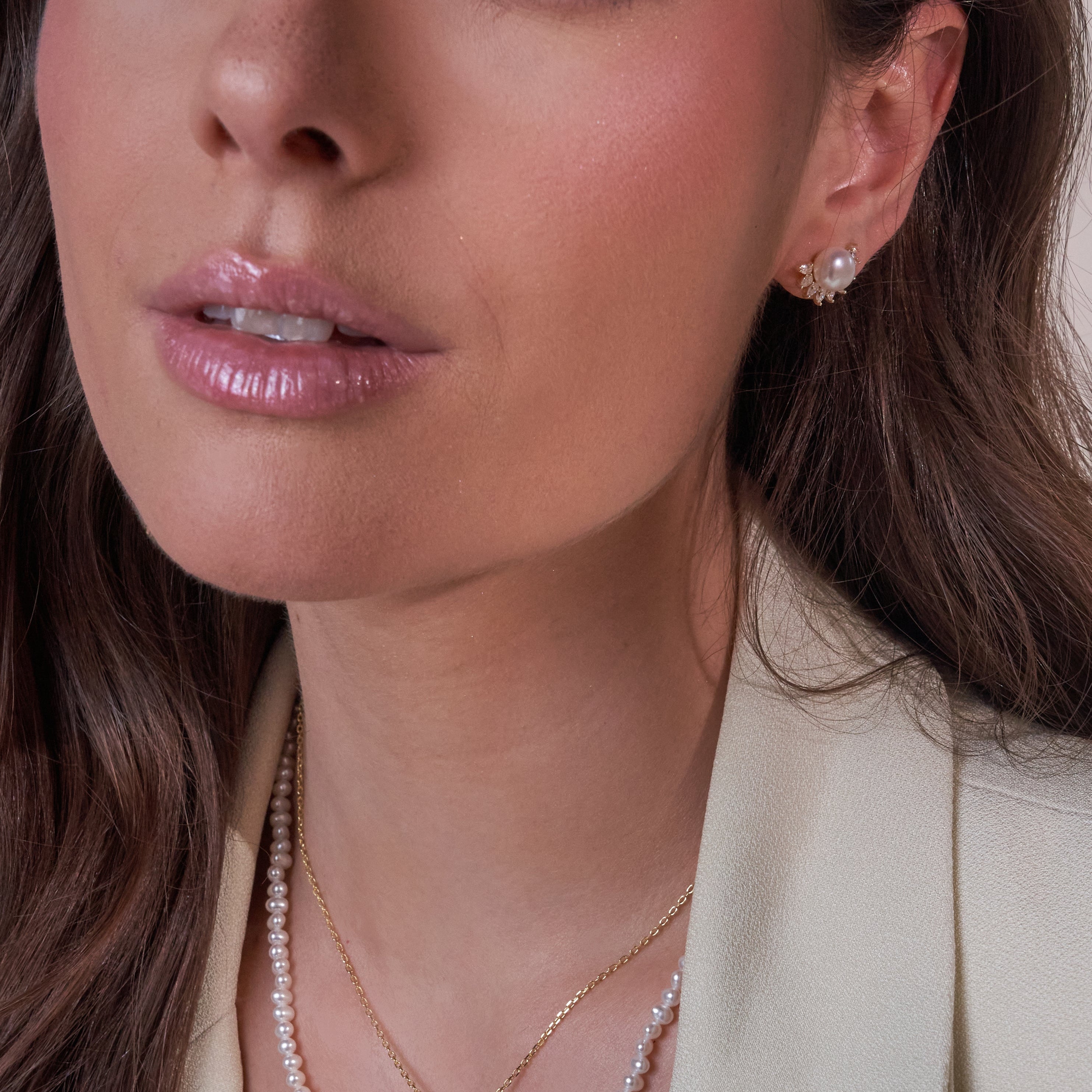 - The Lotus Moissanite Earrings -