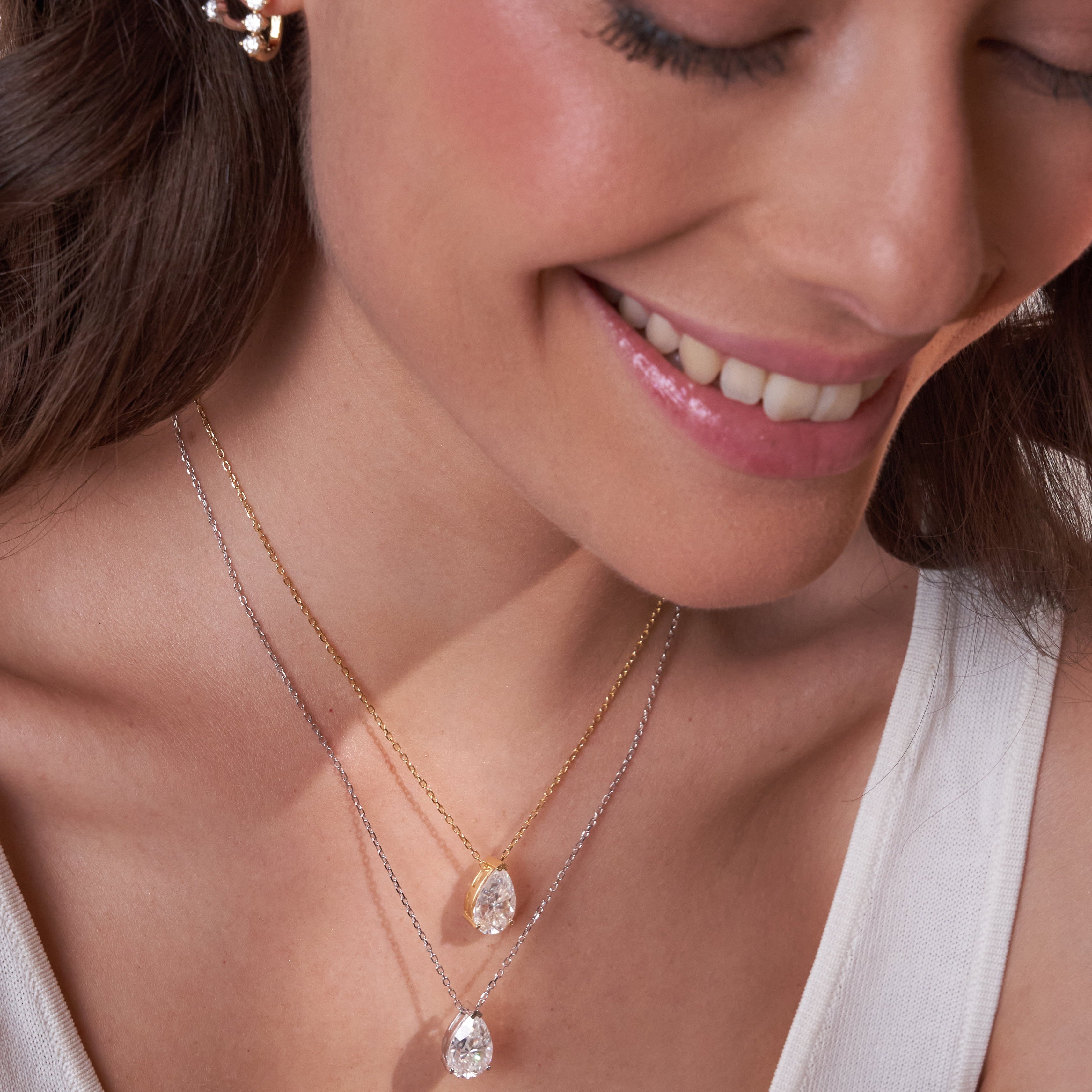- The Petal 14mm Moissanite Necklace -