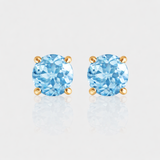 - The Basic 5mm Blue Topaz Earrings -