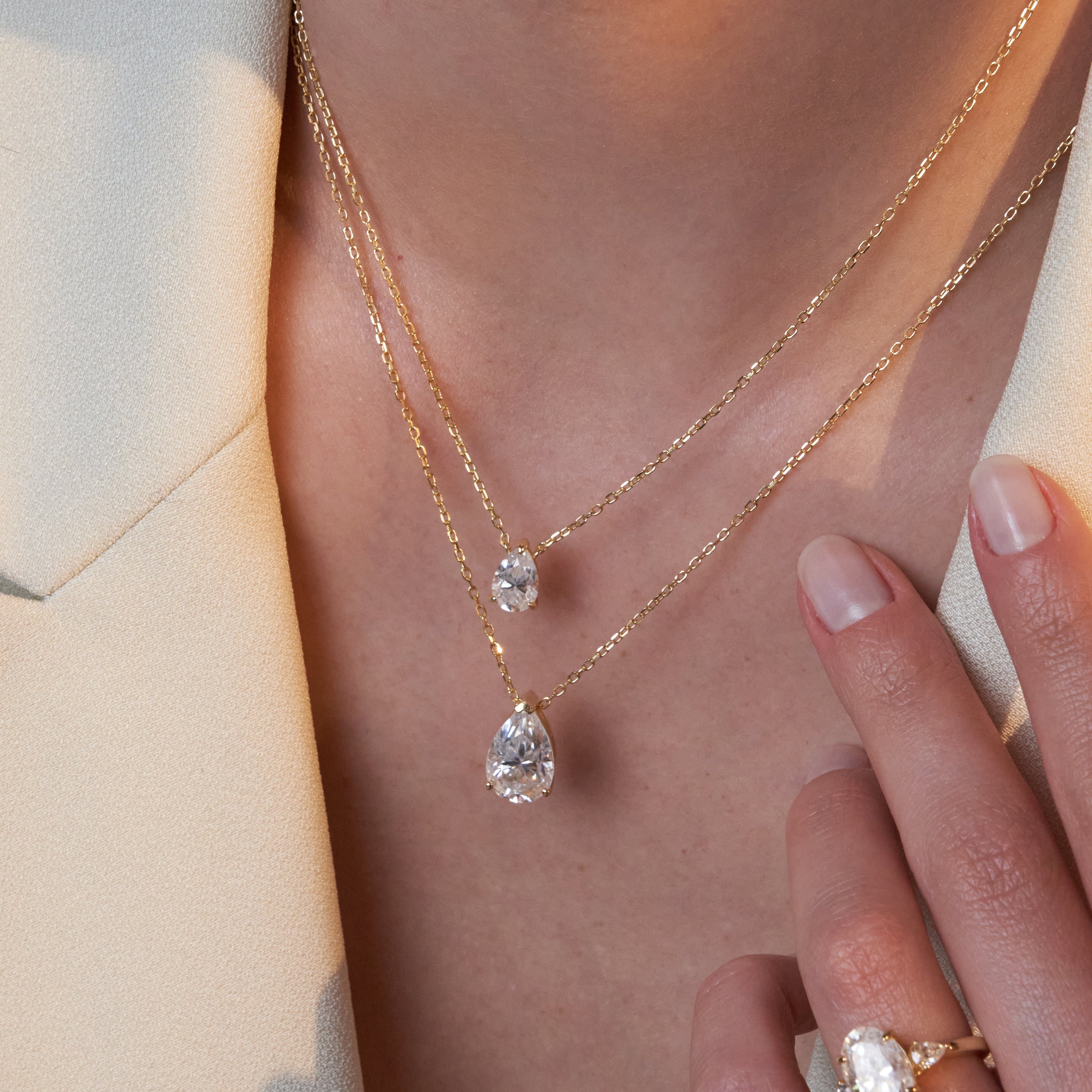 - The Petal 9mm Moissanite Necklace -