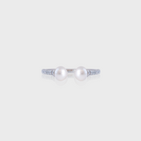 - The Slim Pearl Moissanite Ring -