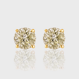 - The Classic 9mm Champagne Moissanite Earrings -