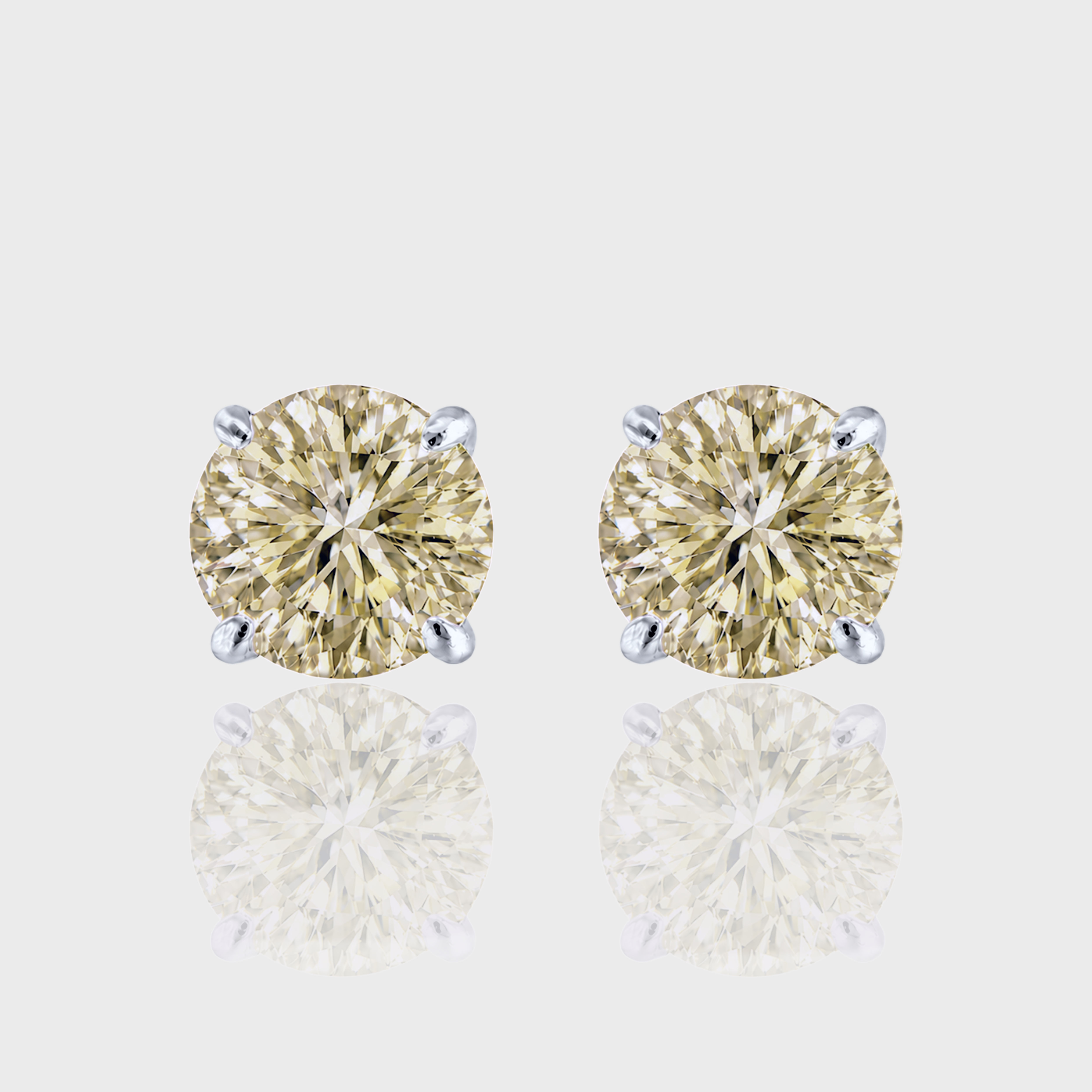- The Classic 9mm Champagne Moissanite Earrings -