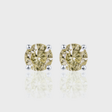 - The Basic 5mm Champagne Moissanite Earrings -