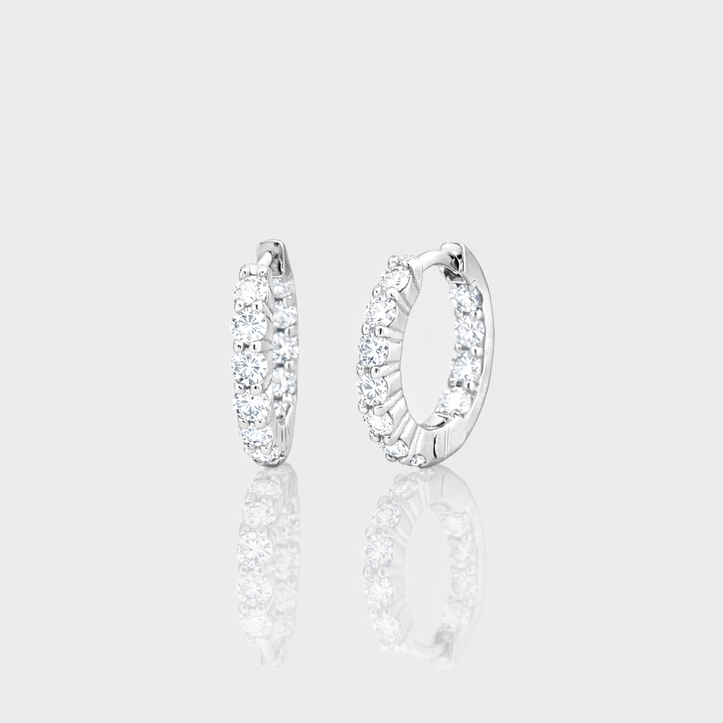 - The Petite 15mm Moissanite Hoops -